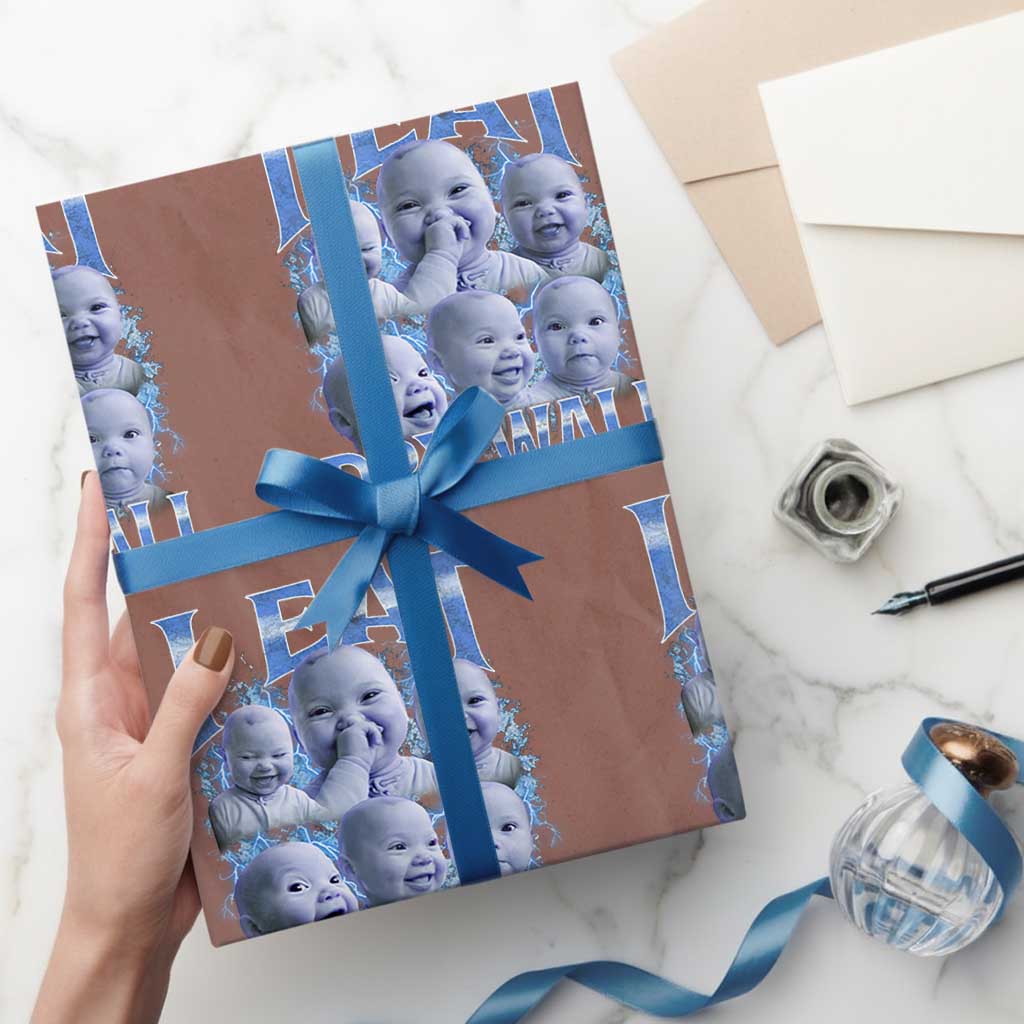 Funny AI Baby Meme Laughing Wrapping Paper Roll I Eat Dry Wall Baby Brainrot - Wonder Print Shop
