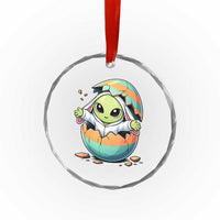 Funny Alien Bunny Ears Easter Crystal Glass Ornament Extraterrestrial Gift