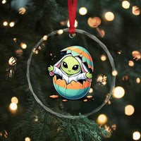 Funny Alien Bunny Ears Easter Crystal Glass Ornament Extraterrestrial Gift