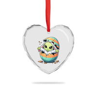 Funny Alien Bunny Ears Easter Heart Crystal Glass Ornament Extraterrestrial Gift
