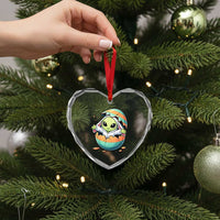 Funny Alien Bunny Ears Easter Heart Crystal Glass Ornament Extraterrestrial Gift