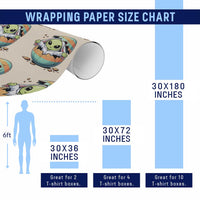Funny Alien Bunny Ears Easter Wrapping Paper Roll Extraterrestrial Gift