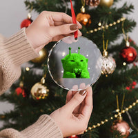 Funny Alien Cat Meme Crystal Glass Ornament Funny Kitten 90s Retro Vintage Graphic Weird Cats Y2k - Wonder Print Shop