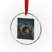Funny Alien Cat Meme Crystal Glass Ornament Weird Silly - Wonder Print Shop