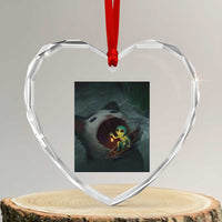 Funny Alien Cat Meme Heart Crystal Glass Ornament Weird Silly - Wonder Print Shop