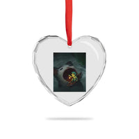 Funny Alien Cat Meme Heart Crystal Glass Ornament Weird Silly - Wonder Print Shop