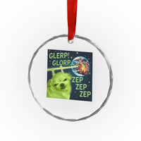 Funny Alien Dog Meme Crystal Glass Ornament Glorp Zep Sci-Fi Humor Chihuahua - Wonder Print Shop