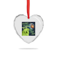 Funny Alien Dog Meme Heart Crystal Glass Ornament Glorp Zep Sci-Fi Humor Chihuahua - Wonder Print Shop