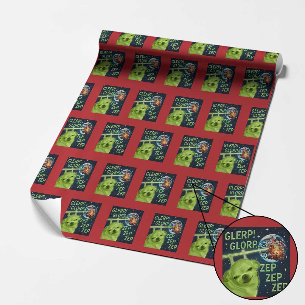 Funny Alien Dog Meme Wrapping Paper Roll Glorp Zep Sci-Fi Humor Chihuahua - Wonder Print Shop