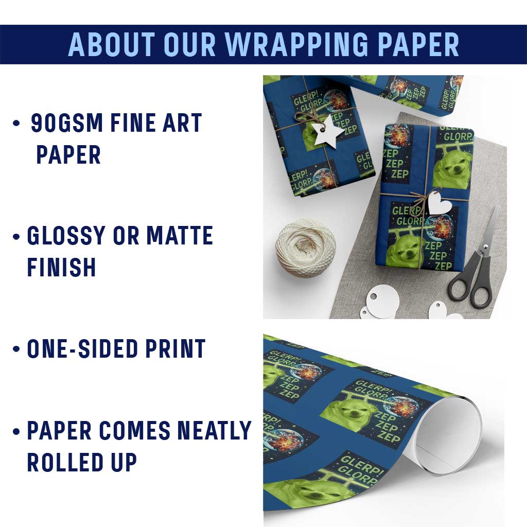 Funny Alien Dog Meme Wrapping Paper Roll Glorp Zep Sci-Fi Humor Chihuahua - Wonder Print Shop