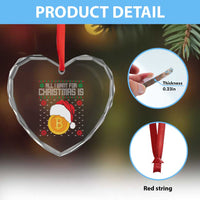 Funny All I Want For Xmas Is Bitcoin Heart Crystal Glass Ornament - Wonder Print Shop