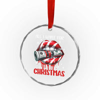 Funny All I Want For Xmas Is Money Crystal Glass Ornament Candy Cane Lips TS11