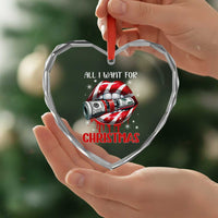 Funny All I Want For Xmas Is Money Heart Crystal Glass Ornament Candy Cane Lips - Wonder Print Shop