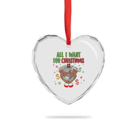 Funny All I Want For Xmas Is Money Heart Crystal Glass Ornament Xmas Melanin Black African American Hands - Wonder Print Shop