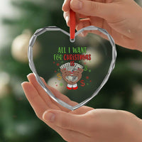Funny All I Want For Xmas Is Money Heart Crystal Glass Ornament Xmas Melanin Black African American Hands - Wonder Print Shop