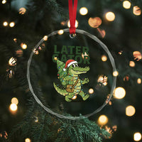 Funny Alligator Christmas Crystal Glass Ornament Lator Gator - Wonder Print Shop