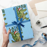 Funny Alligator Christmas Wrapping Paper Roll Lator Gator - Wonder Print Shop
