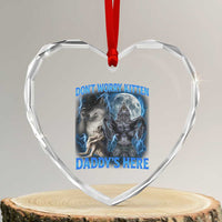 Funny Alpha Wolf Heart Crystal Glass Ornament Don't Worry Kitten Daddy's Here 90s Vintage Bootleg - Wonder Print Shop