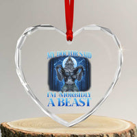 Funny Alpha Wolf Heart Crystal Glass Ornament My Doctor Said I'm Morbidly A Beast Meme - Wonder Print Shop