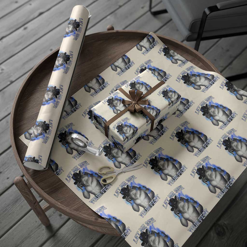 Funny Alpha Wolf Ironic Meme Wrapping Paper Roll Let Me See Your Feet