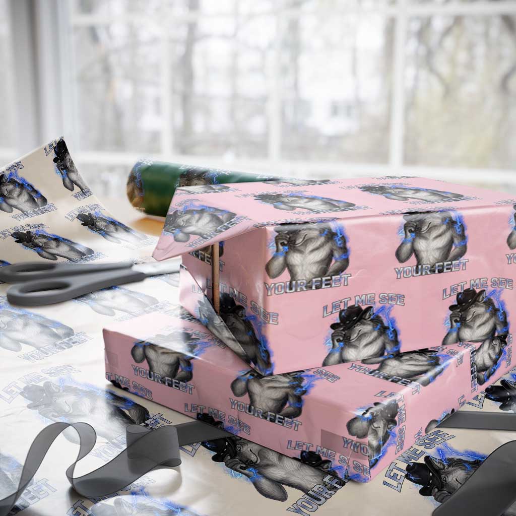 Funny Alpha Wolf Ironic Meme Wrapping Paper Roll Let Me See Your Feet