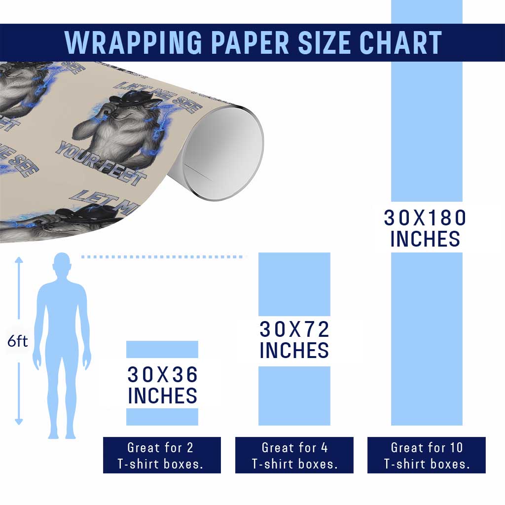 Funny Alpha Wolf Ironic Meme Wrapping Paper Roll Let Me See Your Feet