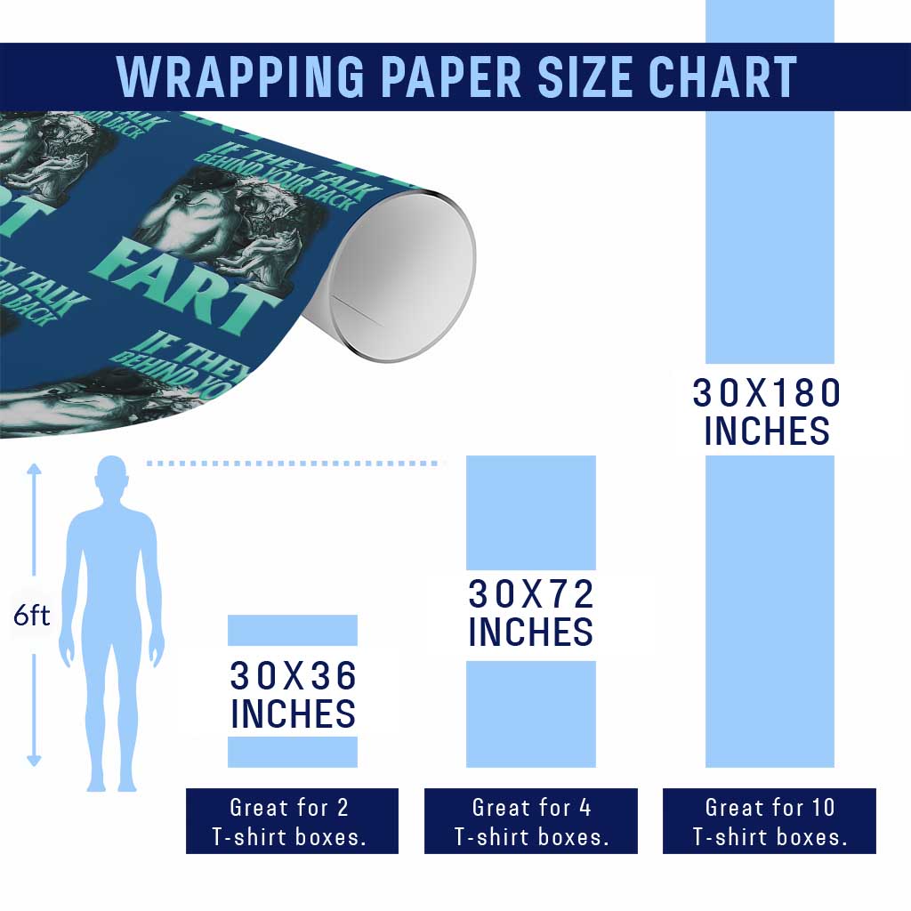 Funny Alpha Wolf Meme Wrapping Paper Roll If They Talk Behind Your Back Fart Humorous Cringe