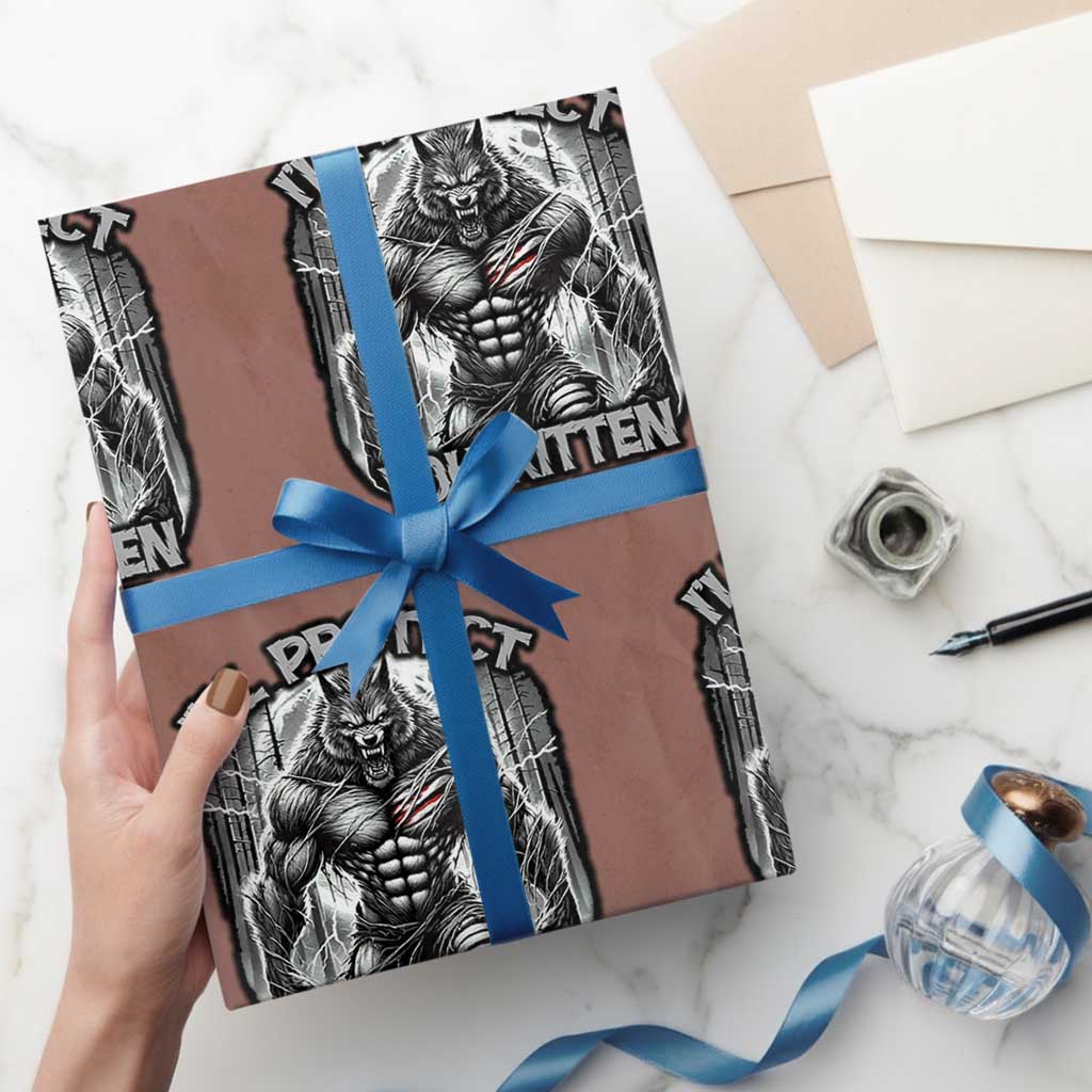 Funny Alpha Wolf Meme Wrapping Paper Roll I'll Protect You Kitten Humorous Cringe