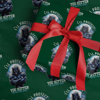 Funny Alpha Wolf Meme Wrapping Paper Roll I'll Protect You Kitten No Matter What Literally Me Male Werewolf