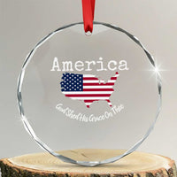 Funny America God Shed His Grace On Thee 4th of July Crystal Glass Ornament - Wonder Print Shop