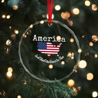 Funny America God Shed His Grace On Thee 4th of July Crystal Glass Ornament - Wonder Print Shop