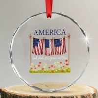 Funny America God Shed His Grace On Thee Crystal Glass Ornament 4th Of July Christian American Flag - Wonder Print Shop