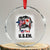 Funny American Canadan Bleached Crystal Glass Ornament US EH America Canada Flag Messy Bun - Wonder Print Shop