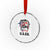 Funny American Canadan Bleached Crystal Glass Ornament US EH America Canada Flag Messy Bun - Wonder Print Shop
