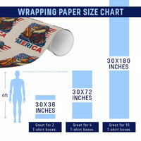 Funny American Eagle Eating Hot Dog Wrapping Paper Roll 4th Of July Party Patriotic USA Flag - Wonder Print Shop