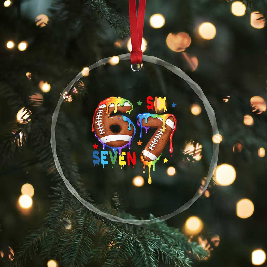 Funny American Football Crystal Glass Ornament 67 Viral Gen Alpha Slang Gift