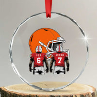 Funny American Football Crystal Glass Ornament Six Seven Meme - Wonder Print Shop