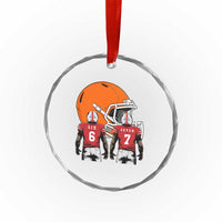 Funny American Football Crystal Glass Ornament Six Seven Meme - Wonder Print Shop
