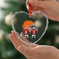 Funny American Football Heart Crystal Glass Ornament Six Seven Meme - Wonder Print Shop