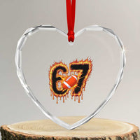Funny American Football Six Seven Heart Crystal Glass Ornament Fire Drip 67 Meme - Wonder Print Shop