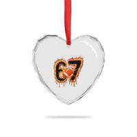 Funny American Football Six Seven Heart Crystal Glass Ornament Fire Drip 67 Meme - Wonder Print Shop