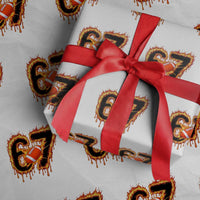 Funny American Football Six Seven Wrapping Paper Roll Fire Drip 67 Meme - Wonder Print Shop