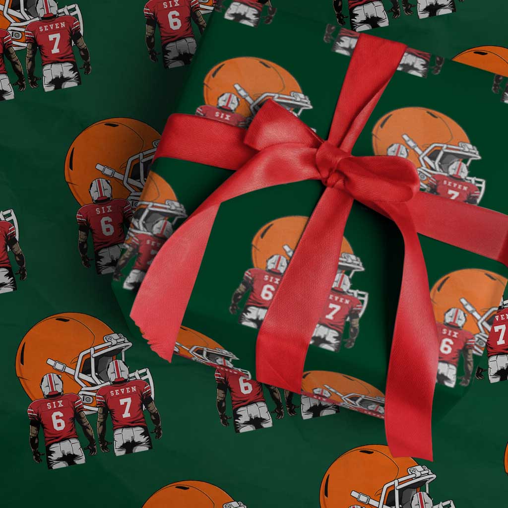 Funny American Football Wrapping Paper Roll Six Seven Meme - Wonder Print Shop
