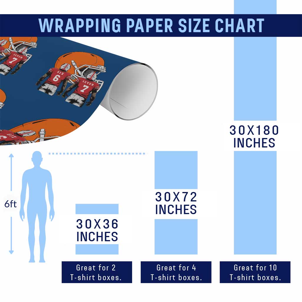 Funny American Football Wrapping Paper Roll Six Seven Meme - Wonder Print Shop