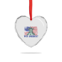 Funny American Heart Crystal Glass Ornament Statue of Liberty WTF USA Freedom Satire - Wonder Print Shop