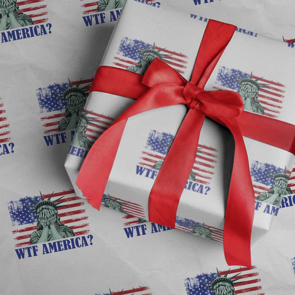 Funny American Wrapping Paper Roll Statue of Liberty WTF USA Freedom Satire - Wonder Print Shop