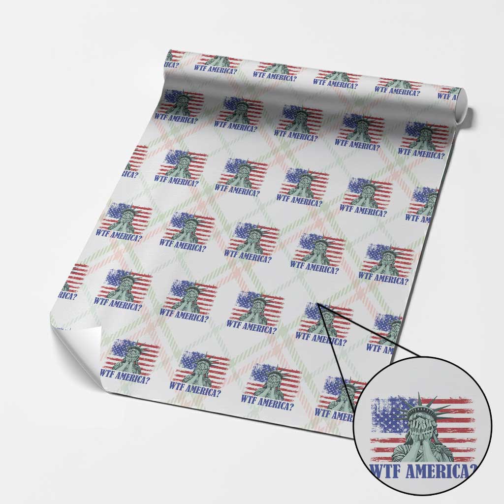 Funny American Wrapping Paper Roll Statue of Liberty WTF USA Freedom Satire - Wonder Print Shop