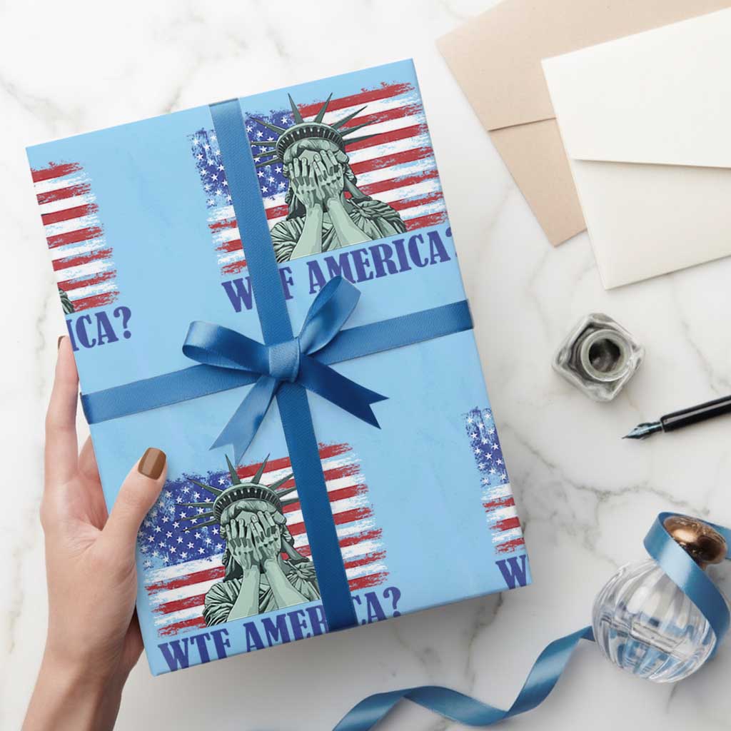 Funny American Wrapping Paper Roll Statue of Liberty WTF USA Freedom Satire - Wonder Print Shop