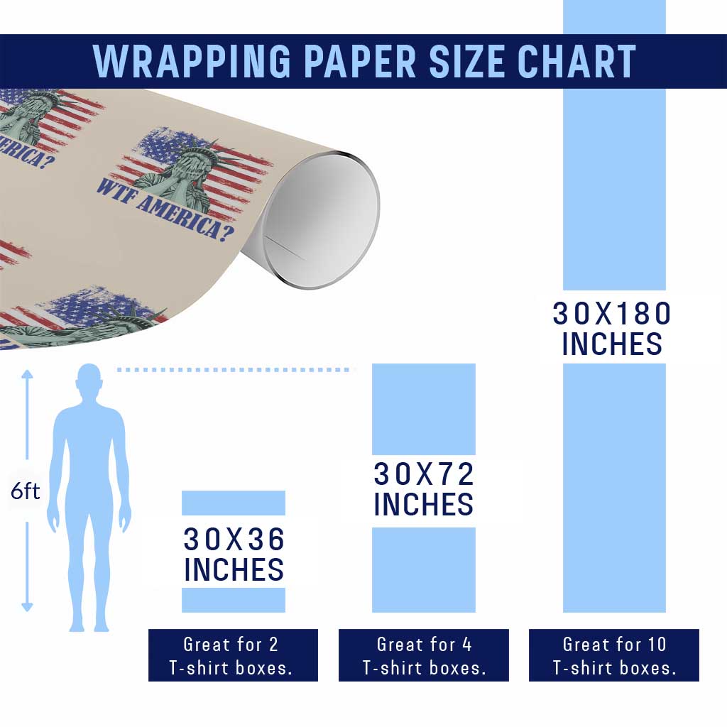 Funny American Wrapping Paper Roll Statue of Liberty WTF USA Freedom Satire - Wonder Print Shop