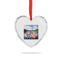 Funny Americana Cat Squad Heart Crystal Glass Ornament Chill The Fourth Out